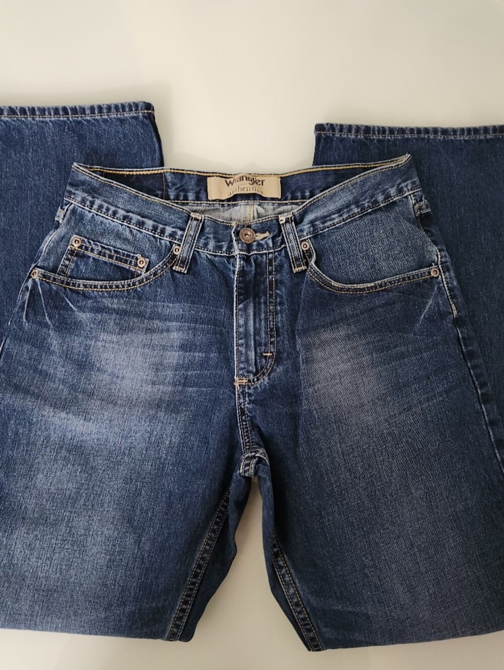 Wrangler Men’s Dark Blue Straight-Leg Jeans
